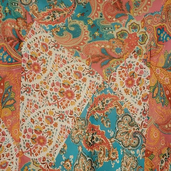 Chaps by Ralph Lauren Y2K 90s Style Multicolor Paisley Fairy Slip Midi Skirt L - Picture 8 of 10